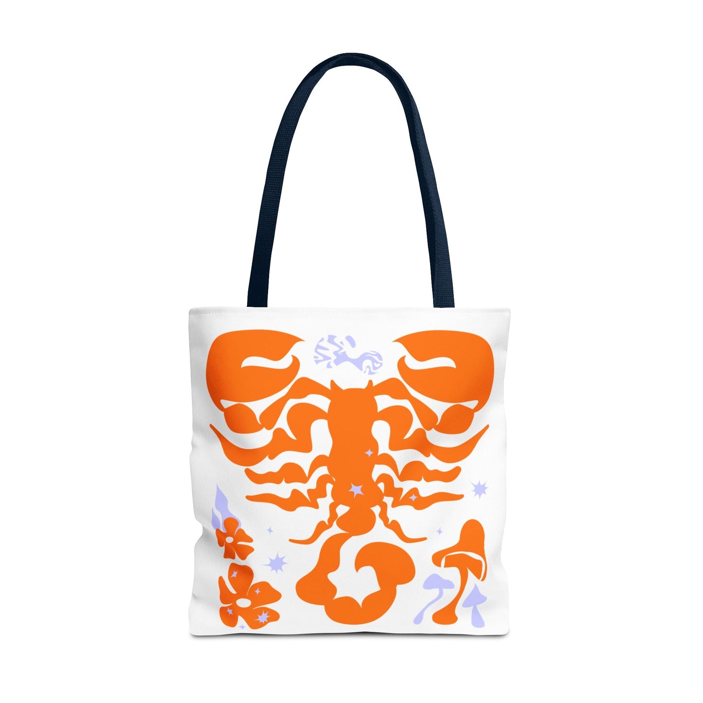 Zodiac Scorpio Floral Tote Bag — Orange Scorpio Astrological Reusable ToteBags