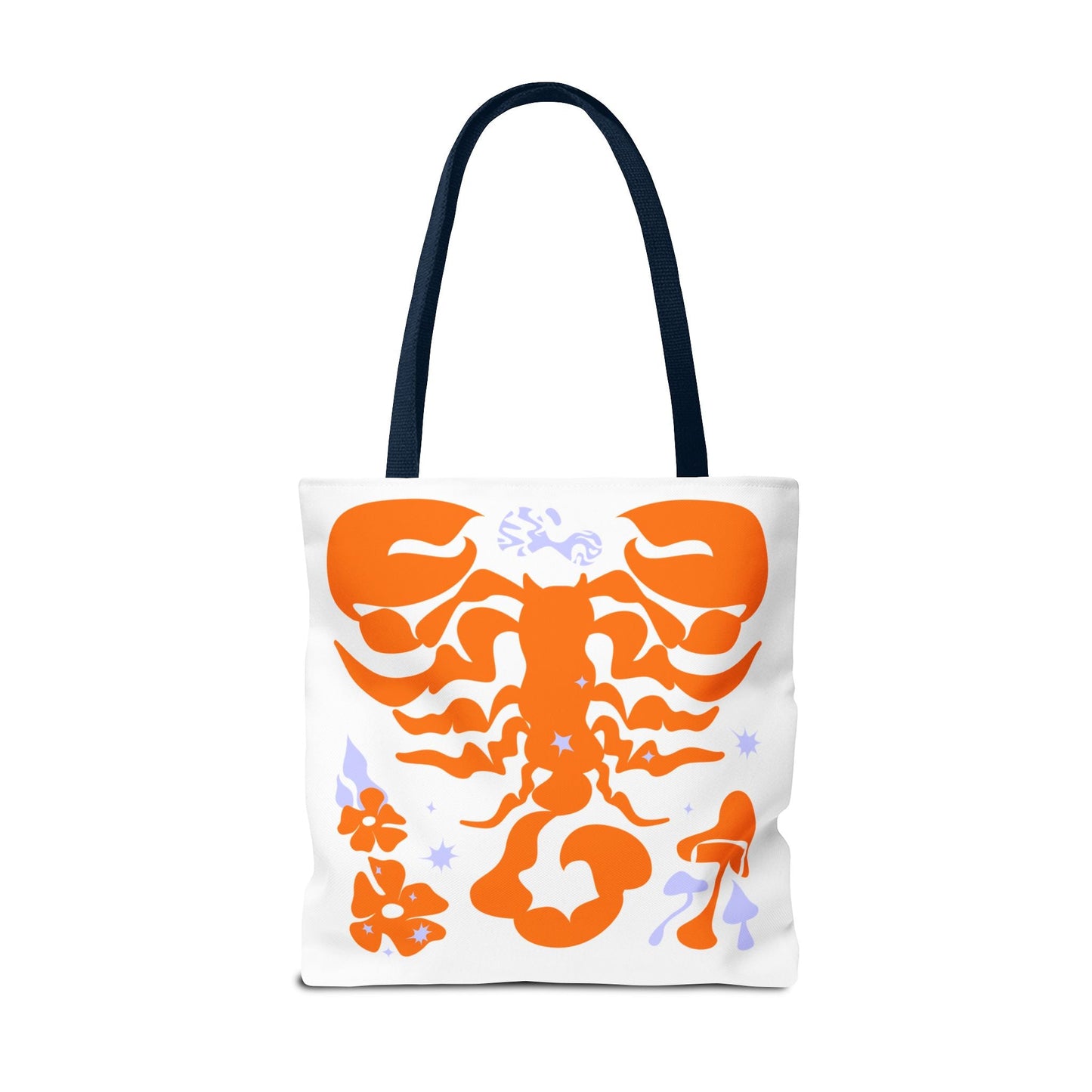 Zodiac Scorpio Floral Tote Bag — Orange Scorpio Astrological Reusable ToteBags