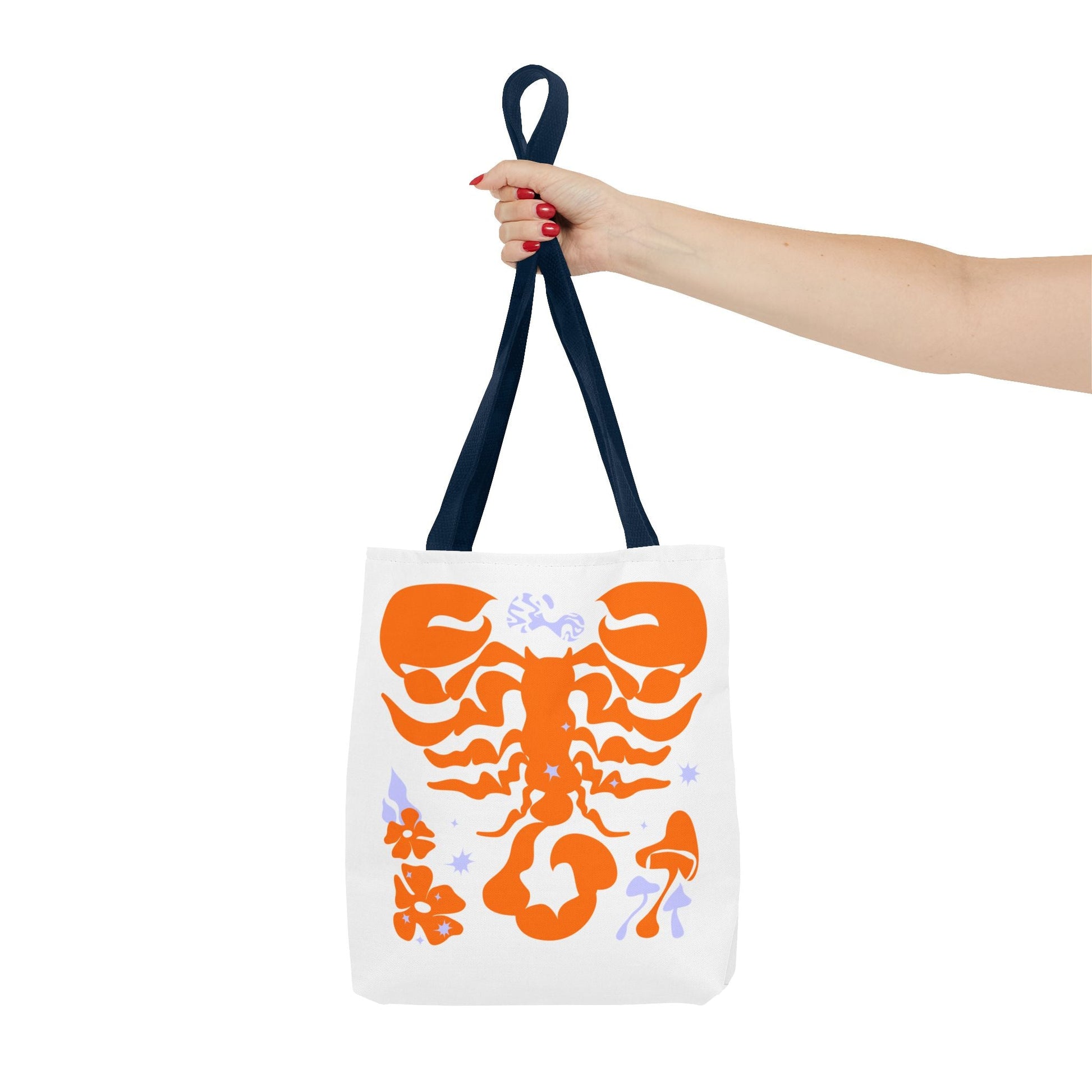 Zodiac Scorpio Floral Tote Bag — Orange Scorpio Astrological Reusable ToteBags