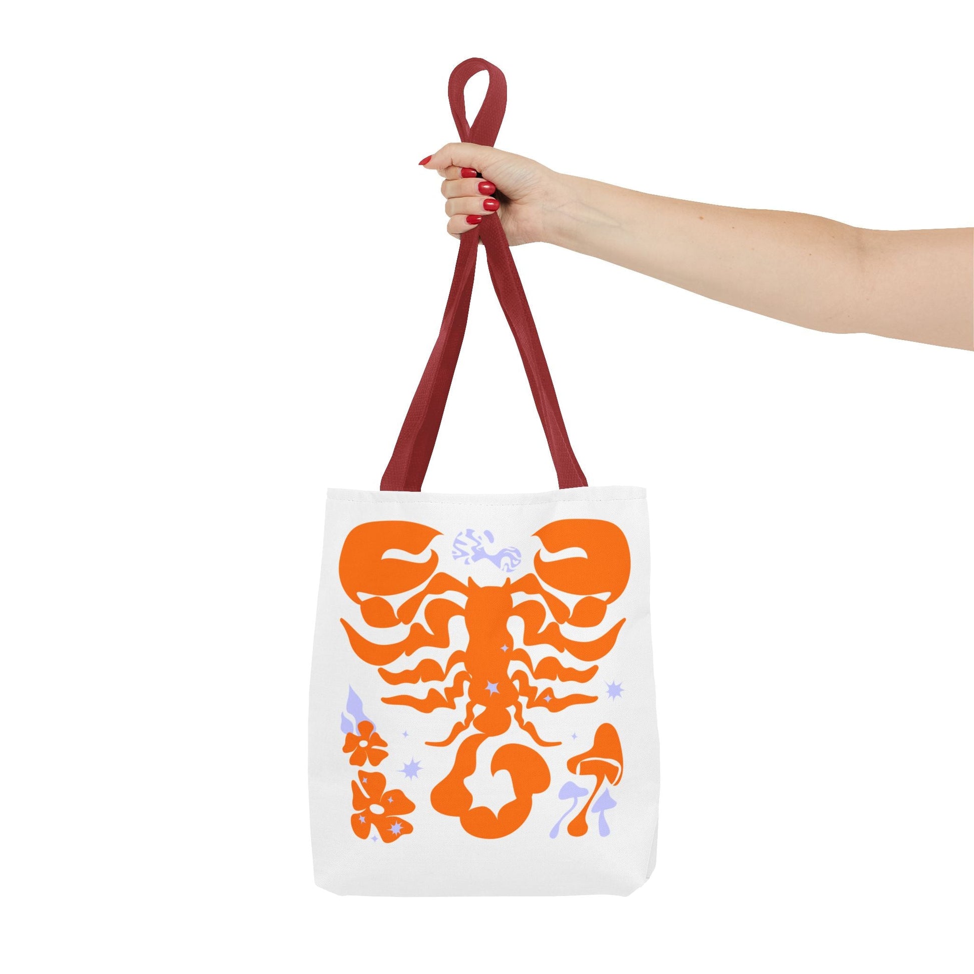 Zodiac Scorpio Floral Tote Bag — Orange Scorpio Astrological Reusable ToteBags