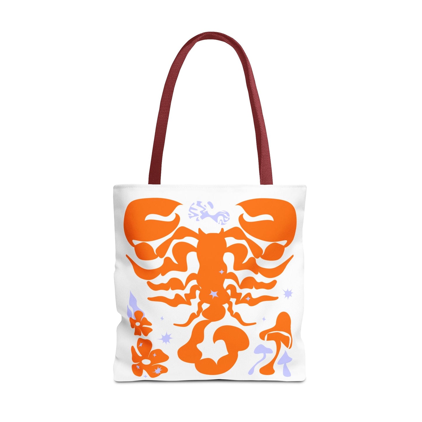 Zodiac Scorpio Floral Tote Bag — Orange Scorpio Astrological Reusable ToteBags